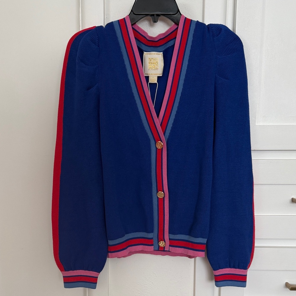Emily McCarthy Clara Cardigan Bauhaus Stripe Small